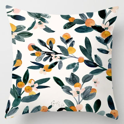 Floral Plant Pattern Cushion Cover Bedroom Decor