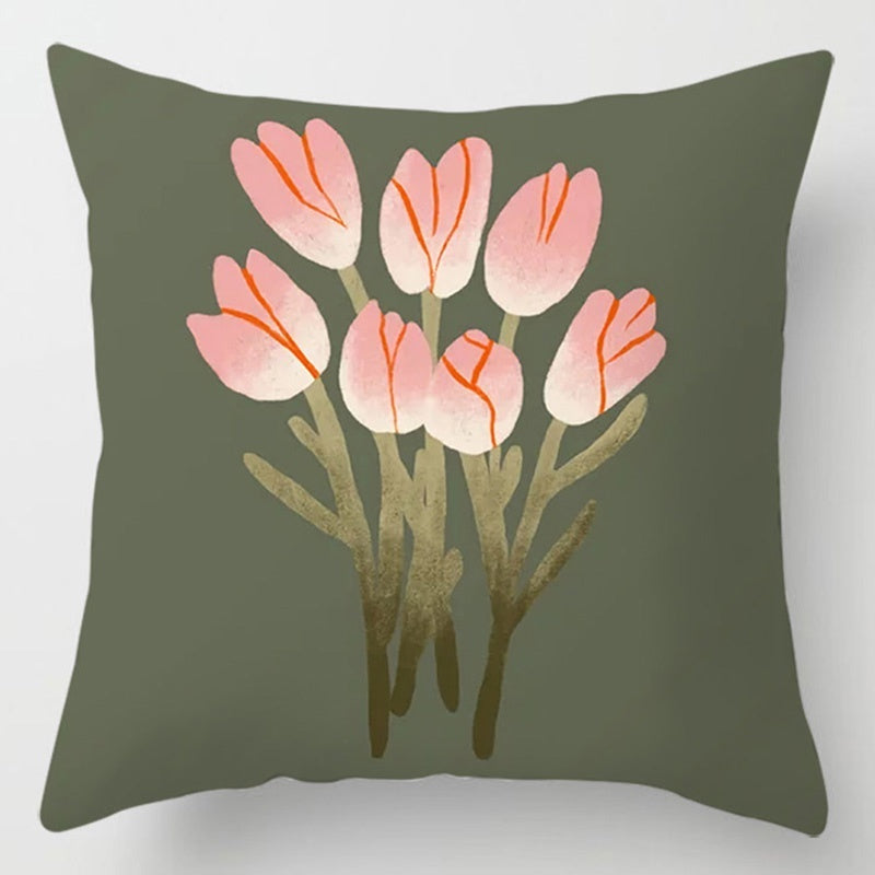 Floral Plant Pattern Cushion Cover Bedroom Decor